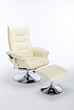 ATHRZ PU Upholstered Massage Recliner with Ottoman Footstool with 5 Points Massager for Living Room Bedroom Beige