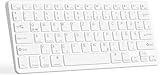 CC Store Bluetooth Tastatur, Ultraflache Kabellose Wiederaufladbare Tastatur Type-C für Tablet, iPad, iPhone, Samsung, Lenovo, Huawei (iOS/Android/Windows), Deutsches QWERTZ Layout, Weiß