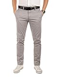 Yazubi Herren Jeans Chino Hose Jogger Dustin mit Gürtel - Modell Dustin mit Gürtel by Yzb Jeans Regular Fit, Grau (Gull 4R173802), W30/L34