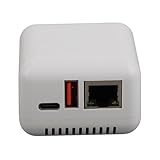 VELATEMOR Drahtloser Druckserver, USB 2.0 -Netzwerkdruckserver, 5V LAN Print Share Server, Drahtloser Druckserver für Android für 3.4 100‑240V (EU-Stecker)