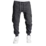 Baggy Pants aus Eisseide, Retro-Sport-Freizeithose für Herren, Sommer, dünne, schnelltrocknende Overalls, lockere Hose mit geradem Bein Langlaufhose (Brown, M)
