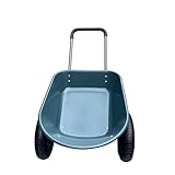 GarveeLife Schubkarre bis 272kg, Gartenschubkarre 2 Luftreifen mit Metallfelge, Multifunktions Sackkarre, Tragehilfe, Kunstoffwanne