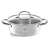 Fissler San Francisco / Edelstahl-Bratentopf (2,1 L - Ø 20 cm) Bräter mit Glas-Deckel, Schüttrand, energiesparend - auch Induktion, Silber