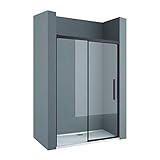 doporro Nischentür Ter12 120x195cm Duschtür ESG-Sicherheitsglas Nischentür Soft-Close Klarglas inkl. Nano-Beschichtung