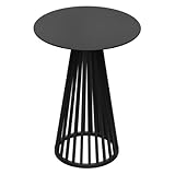 GJ Kleiner runder Beistelltisch fürs Wohnzimmer, moderner Goldener Getränketisch, Akzenttisch aus Metall, for kleines Wohnzimmer, Schlafzimmer, Balkon(B)