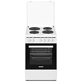 Oranier Elektro-Standherd 50 cm - weißer freistehender Elektro-Herd mit 4 Masse-Kochplatten - 48 Liter Backofen - 4 Funktionen - STE512