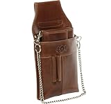 SID & VAIN Kombi Kellner-Geldbörse Gastronomie echt Leder - Geldbeutel & Kellner-Holster Lou - Kellner-Geldbeutel Fächer - Ledergeldbeutel Herren und Damen braun handgefertigt