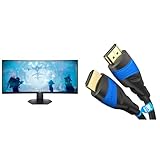 Dell S3422DWG 34 Zoll WQHD (3440x1440) 21:9 1800R Curved Gaming Monitor & KabelDirekt – HDMI-Kabel – 2 m