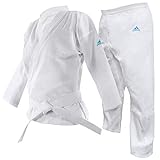 adidas Adistart Karate Uniform 7oz Martial Arts Student Gi Karateanzug für Kampfsport, 200 g, weiß, 170 cm