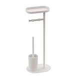 Relaxdays WC-Garnitur, mit Ablage, freistehend, Toilettenbutler, HxBxT: 65x23x17cm, Eisen, modern, weiß