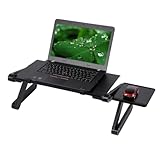 Laptoptisch für Bett Computertisch Notebooktisch Lapdesk,Folding Betttisch 360 Grad Verstellbarer Winkel Abnehmbar Tragbar,Buch Couchtisch,Kompatibel mit Allen Arten von Laptops Board (dunkelschwarz)