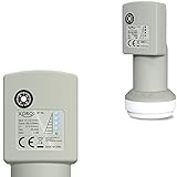 XORO Single LNB mit integriertem digitalem SAT-Finder, SF100, ideal für Camping, schnelle und einfache Ausrichtung, Anzeige der Signalstärke direkt am LNB