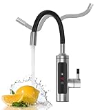 Wasserhahn mit Durchlauferhitzer, 3000W 360° Küchenarmatur Armatur Elektrischer mit LCD Temperaturanzeige Flexibler Auslauf Temperaturanzeige für Küche