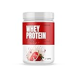 Whey Protein - Erdbeere 500g - Produziert in Deutschland aus regionaler Milch - BetterProtein® - Eiweißpulver zum Muskelaufbau und Abnehmen - Dose