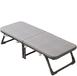 HGOuhK Klappbett Klappbett mit Matratze, strapazierfähig, mit Rädern, Dicke Latexauflage, stabil, belastbar, Gästebett, faltbar Liegestuhl Klappbar(185 * 60CM)