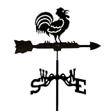 Wetterfahne Metall mit Tier, Gartenstecker Messwerkzeug mit Rostbeschichtung Windrichtungsanzeiger Garten Hof Dachhalterung Hahn