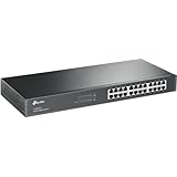 TP-Link TL-SG1024 24 Port Gigabit Netzwerk Switch ( 19 Zoll Rack-Montage, 24*RJ-45 LAN Ports, Metallgehäuse, , unmanaged, Plug-und-Play, Lifetime-Garantie)schwarz