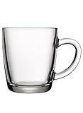 Pasabahce 55531 – Teeglas Glasbecher mit Henkel Basic~340 ml, 2 Stück