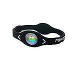 Power Energy Balance Silikon Armband mit Holografischem Motiv,Balance Band mit Natürlichen Mineralien Negativen Ionen Angereichert für Herren/Damen Unisex Verschiedene Handgelenksgröße (S, Schwarz)