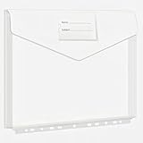 24 Stück Dokumentenmappe A4, Erweiterbar Sichttasche mit 11 Lochrand, Klettverschluss und Etikettentasche, Transparent Wasserdicht Registermappen Dokumententasche