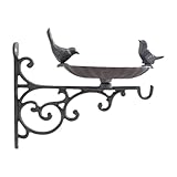 Fenteer Wandmontierte Vogelbad Pflanzenhalterung Haken mit hängenden Pflanzenhalter Bird Food -Becken Schöne Vögel Kleiderbügel Wandhaken für Outdoor