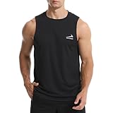 Herren Tanktop Gym Tshirt Muskel Fitness Training Laufshirt Fitness Tanks Ärmelloser T-Shirt Schwarz XL