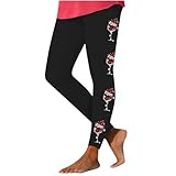 ANHATUIV Leggings für Damen, UK-Weihnachtshose, Rotweingläser, Hose, hohe Taille, dehnbar, Freizeithose, Weihnachtsmuster, Jogger, Sportbekleidung, Laufen, Arbeitshose, Weihnachten, festlich, 03