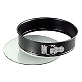 Original Kaiser Inspiration Springform mit Glasboden 26 cm rund, Hebeboden, schnittfest, Kuchenform auslaufsicher, antihaftbeschichtet, servierfertig, Schwarz