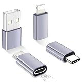 Orangeck Adapter Lightning auf USB C (2 Pack) & USB C auf Lightning Adapter (1 Pack) & Adapter USB C auf USB (1 Pack), USB C Adapter für iPhone 15/14/13/12/Plus/Pro/Pro Max, iPad, AirPods Pro