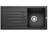 BLANCO FAVUM 45 S | Granitspüle aus SILGRANIT anthrazit | Einbauart: Einbau von Oben | reversibel | für 45 cm breite Unterschränke | Großes Becken | Küchenspüle 86x43,5