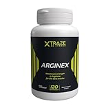 L Arginin 2500mg - Sport Performance Booster - Arginin mit Curcumin, Kupfer, Vitamin B5-120 Kapseln Arginex von XTRAZE