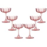 YMXWAN 6er Set Champagnerschalen mit 190ml Vintage Gläser,Schrubben Sektschalen aus mundgeblasenem Glas,Gläser & Trinkgeschirr,Sektgläser,Martini- und Cocktailschalen