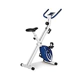 Ultrasport F-Bike, F-Rider Basics, Fahrradtrainer, Fitnessfahrrad LCD Trainingscomputer, klappbarer Heimtrainer, Maximales Benutzergwicht 110kg, Pulsmessung, 8 Widerstandsstufen, Trimmrad, Navy