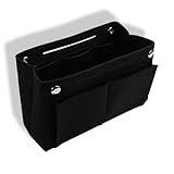 HUATEEN Taschenorganizer,Filz Organizer für Tragetaschen und Handtaschen 26 x 15 x 9,5 cm Schwarz,mit 12 Fächern Shopper Organizer Leichter Einsatz für Tasche Rucksack,Reise und Zuhause