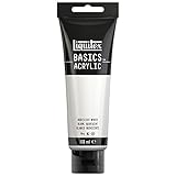 Liquitex 8870075 Basics Acrylfarbe Irisierendes Weiß – 118ml Tube, lichtecht, mittlere Viskosität, seidenglänzend, monopigmentiert, Archivqualität