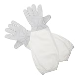 BESTonZON 1 Paar Imker Schutzhandschuhe Robuste Imkerhandschuhe Professionelle Handschuhe Die Zubehör Garten Bienenstock Handschuhe Für Weißes Schaffell