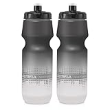 GEMFUL Trinkflasche Fahrrad 750 ml 2er-Pack, Auslaufsicher Sport Trinkflasche BPA-Frei, Perfekt für Radfahren, Wandern & Outdoor-Abenteuer（Schwarz/Weiß）