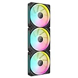 CORSAIR iCUE LINK LX120 RGB 120mm PWM-Lüfter Dreierpack – Dual Light Loops – Inklusive iCUE LINK System Hub – CORSAIR AirGuide Technologie – Schwarz