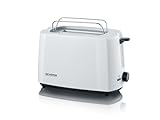 SEVERIN Automatik-Toaster, Toaster mit Brötchenaufsatz, hochwertiger Toaster mit Krümelschublade und 700 W Leistung, weiß/schwarz, AT 2286