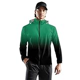 Regenjacke Herren Lang Wind Atmungsaktive Reflektierend Jagd Ausrüstung Regenmantel Fahrrad Segeljacke Ultraleichte Teilig Übergangsjacken Wandern Skijacke Herren Schwarz XL