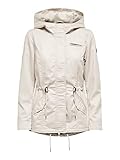 ONLY Damen Kurzmantel Übergangs-Jacke ONLLorca Canvas Parka 15216452 Moonbeam M