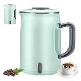 Elektrischer Reisewasserkocher Klein, Faltbarer Griff Mini -Wasserkocher Tragbar Camping Wasserkocher, 600ml 400w Edelstahl Wasserkocher für Küche Reise Camping Outdoor,Tee, Kaffee, Babymilch, Grün