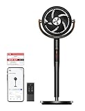 Dreo 25dB leiser Smart Standventilator, 120°+105°Omni-direktional oszillierend Ventilator mit Fernbedienung, 30M Windentfernung, 1650m³/h Luftvolume Turbo-Luftzirkulator Fans, 6 Modi 8-Geschwindigkeit