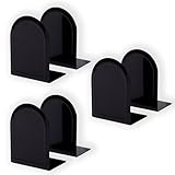 Wintfarm Buchstütze aus Metall (6 Stück) 16.5x12.6x8cm, Buchhalter Leseständer,Buchständer für Leseständer Notenständer Bücherstützen für Büro Schule Zuhause Bibliothek (Bogen)