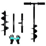 Gartenbohrer Erdbohrer für Bohrmaschine 10 x 60cm Handerdbohrer, Gartenbohrer für Blumenzwiebeln, Blumen, Setzlinge, Zaunpfostenbohrer für Bäume, Briefkasten, Grabungswerkzeug zum Pflanzen