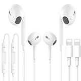 2 Pack iPhone Kopfhörer mit Kabel [MFi-Zertifiziert] In-Ear Kopfhörer mit mikrofon und Lautstärkeregelung, Ohrhörer Lightning Anschluss Kompatibel mit iPhone 14 Pro Max Plus/13/12/SE/11/XS Max/XS/8/7