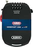 ABUS Spezialschloss Combiflex 2503/120 - Geeignet als Gepäcksicherung, Skischloss, Helmsicherung - 120 cm Stahlkabel - mit Zahlencode - Schwarz