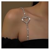 GreatRise 2 Stück Strass BH Träger Ersatz-BH Schultergurte Glitzernde Herz Metall Strape, Verstellbar und rutschfest, für Unterwäsche, BH-Rock, Tops, Kleid, Hochzeitskleider Silber