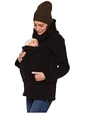 Jydiazi 3 In 1 Umstandsjacke Tragejacke Fleece Umstandsmode Pullover Mit Babyeinsatz Warm Dicke Wintermantel Schwarz M