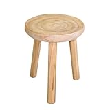 Spetebo Holz Blumenhocker mit 3 Beinen - Ø 30 cm - Deko Hocker rund naturbelassen - Pflanzenständer Blumenständer Beistelltisch Couchtisch Teetisch